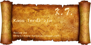 Kass Terézia névjegykártya